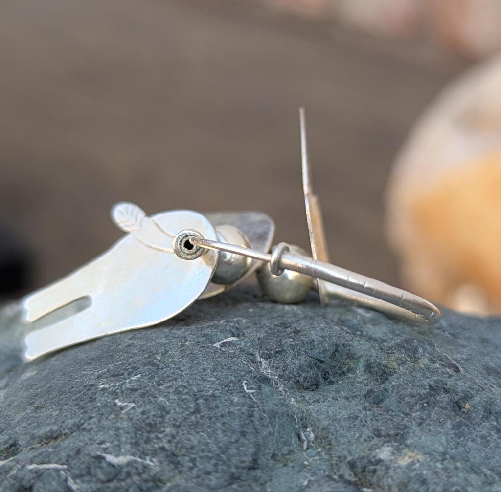 Sterling Silver Elephant Hoop Earrings: Handmade Animal Jewelry