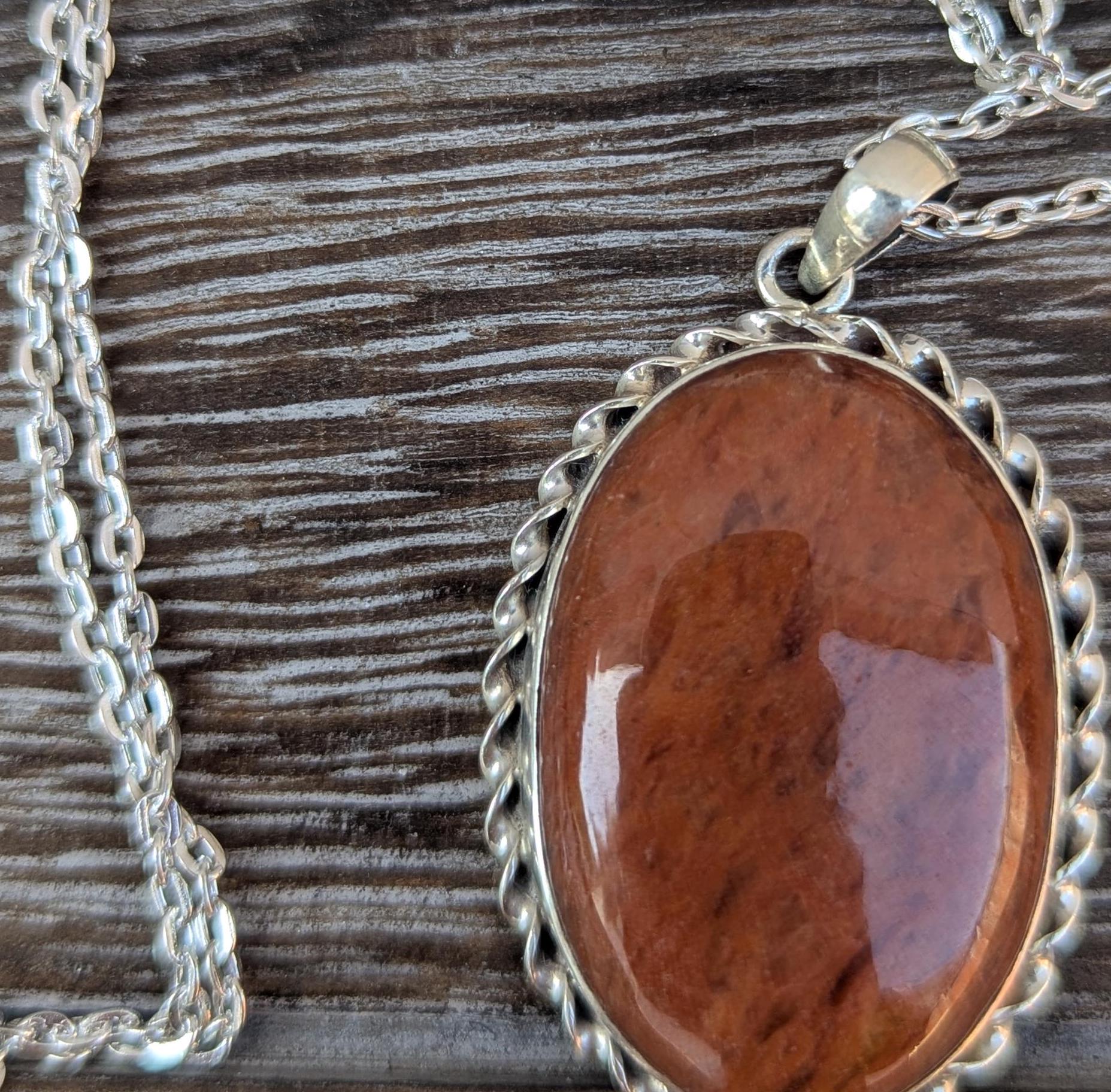 P3/2- Silver Red Carnelian Pendant (T12-002)