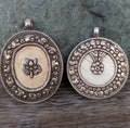 Tibetan Silver Shell Lotus Flower Pendant.(T1103-002)