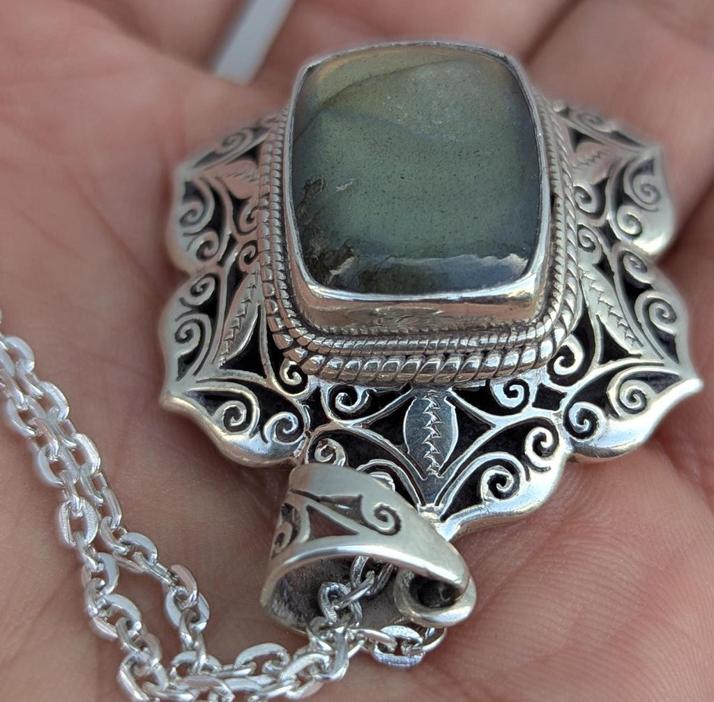 P3/40 - Labradorite Gemstone Handmade 925 Sterling Silver Jewelry Pendants (T12-040)