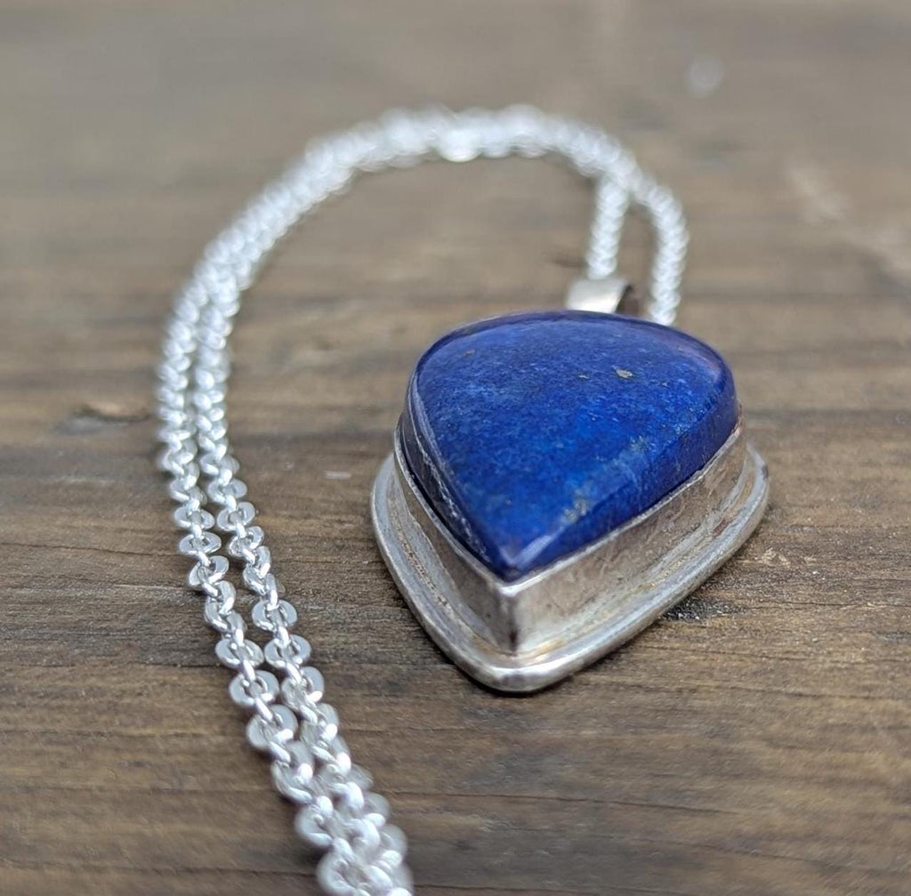 P3/58-Lapis lazuli Gemstone Silver Handmade Pendant(T12-058)
