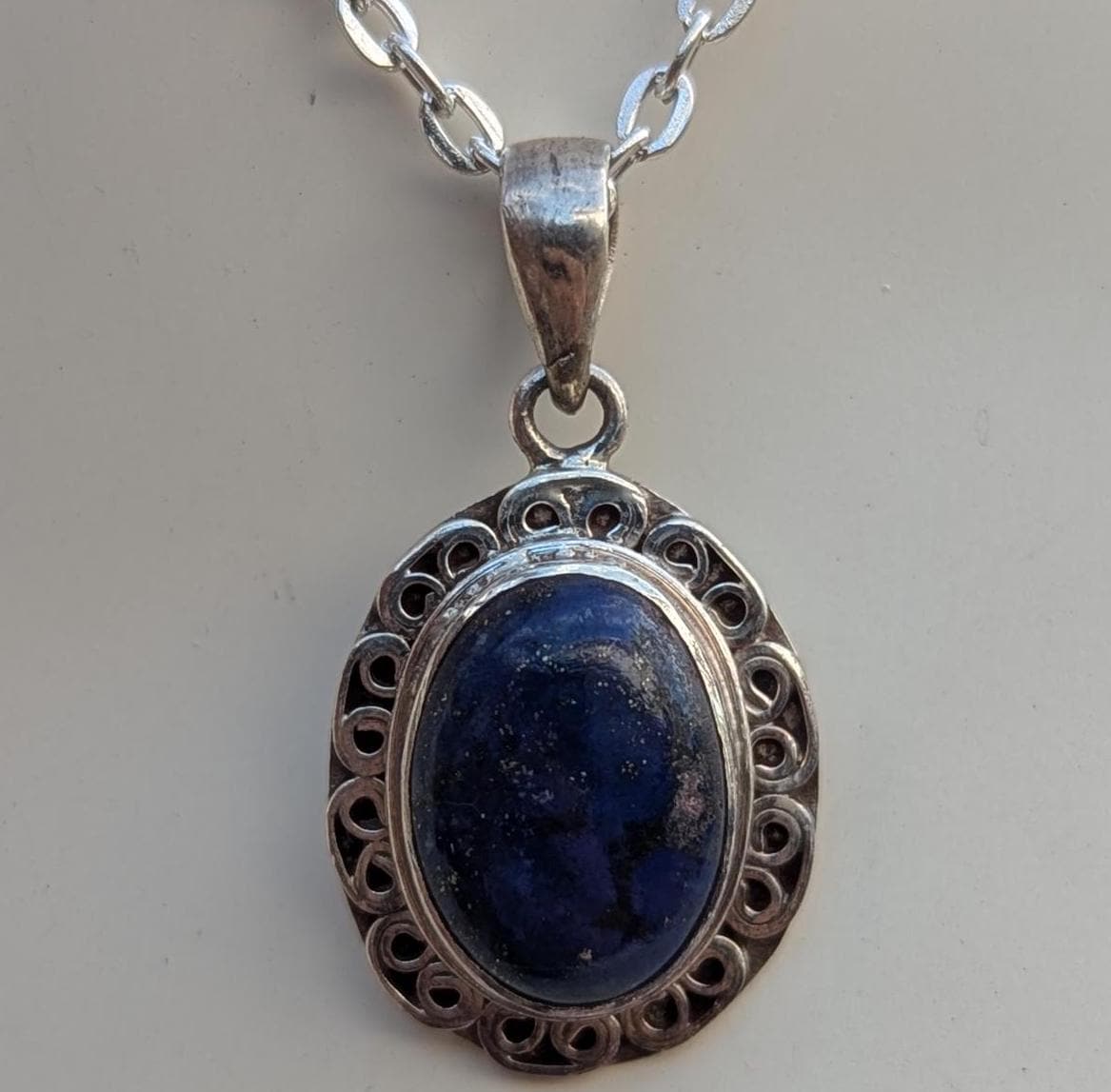 P3/61 -Lapis lazuli Gemstone Silver Handmade Pendant(T12-061)