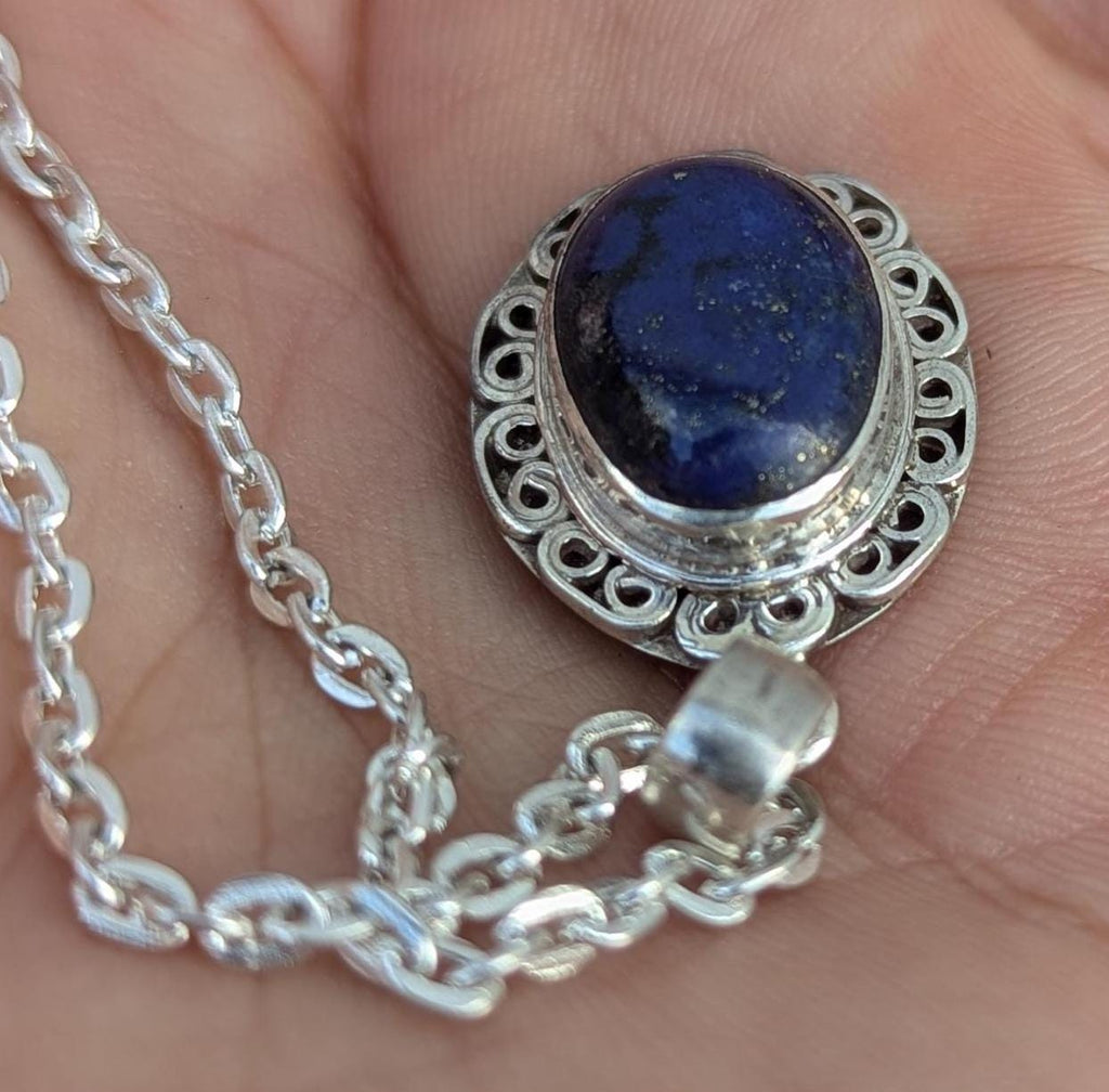 P3/61 -Lapis lazuli Gemstone Silver Handmade Pendant(T12-061)