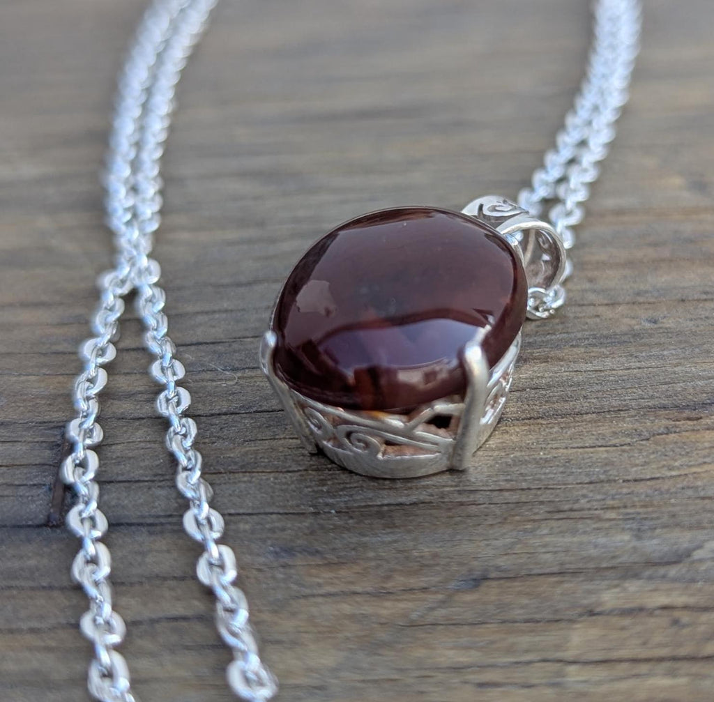 P3/7-Silver Red Carnelian Pendant (T12-007)
