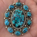 Women’s Enhanced Blue Turquoise 925 Sterling Silver Pendant .  (T1101-006)