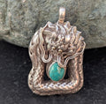 Turquoise gemstone Blue Turquoise 925 Sterling Silver Pendant.  (T1101-006.6)
