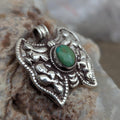 Garuda Gemstone Skull Silver Pendant Necklace.  (T1101-006.7)