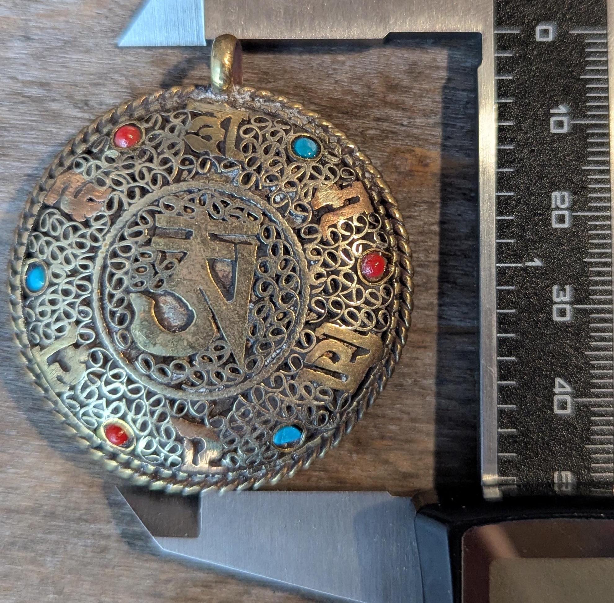 Filigree Vintage Tibetan Turquoise pendant Collection with coral inlay (p6-012)