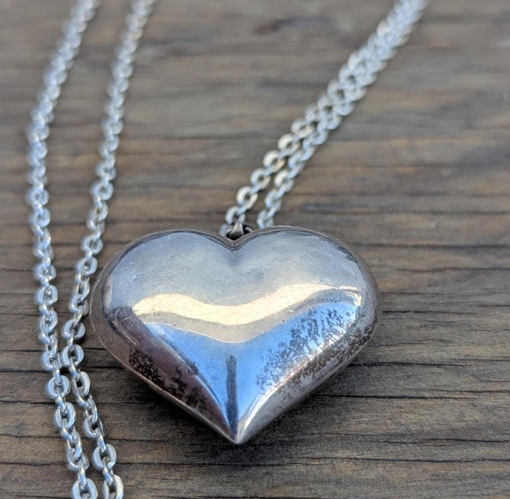 Handmade Vintage silver Heart pendant (p6-039)