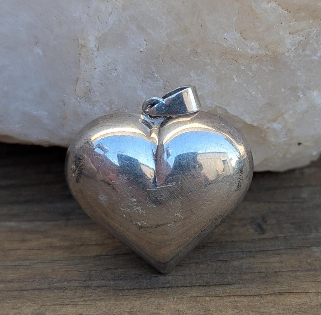 Handmade Vintage silver Heart pendant (p6-039)