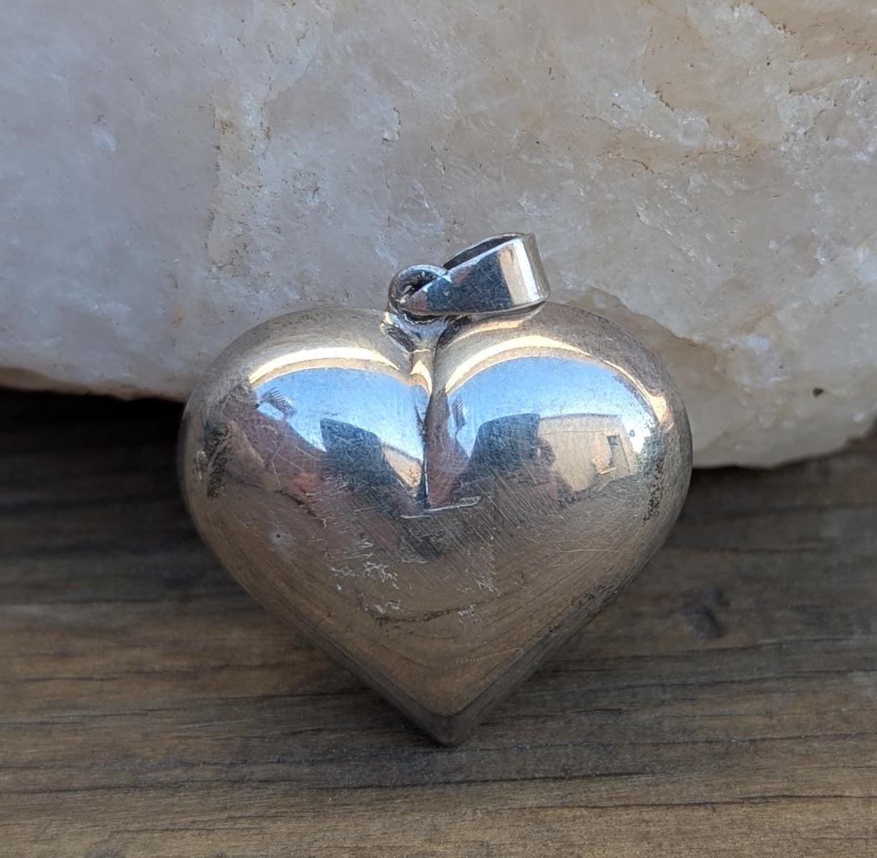 Handmade Vintage silver Heart pendant (p6-039)