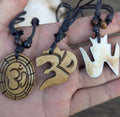 Vintage Yak bone hand-carved OM pendants (p6-047)