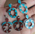 Tibetan handmade turquoise and coral silver om mani padme hum pendant collection (p7-001)