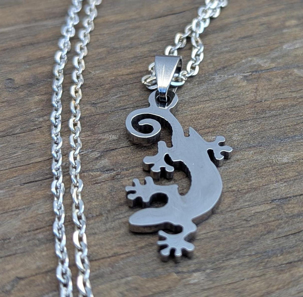 elegant metal Gecko silver steel pendant (p7-010)