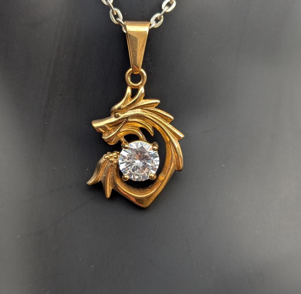 Handmade Brass Dragon crystal pendant (p7-12)