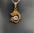 Handmade Brass Dragon crystal pendant (p7-12)