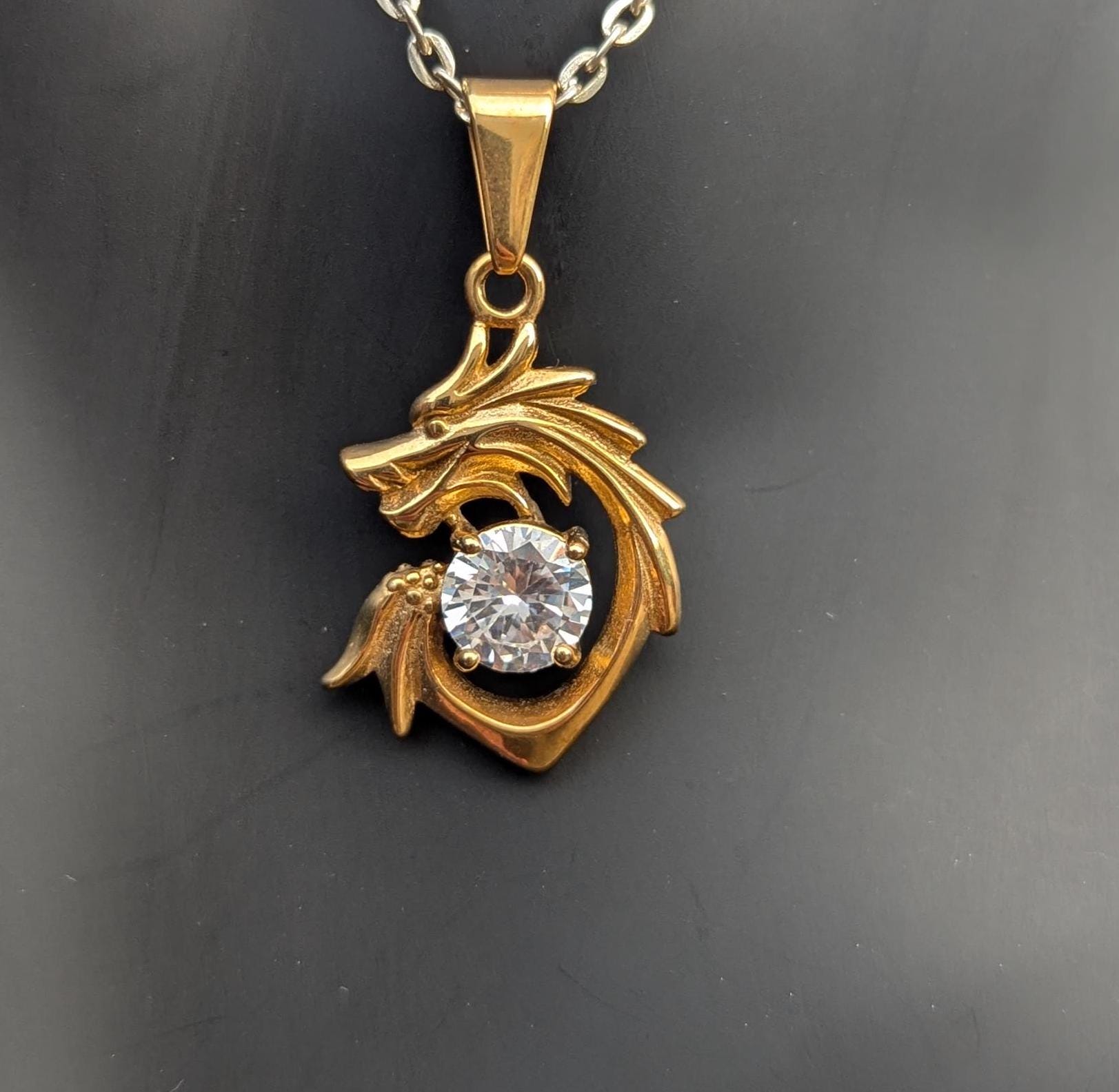 Handmade Brass Dragon crystal pendant (p7-12)