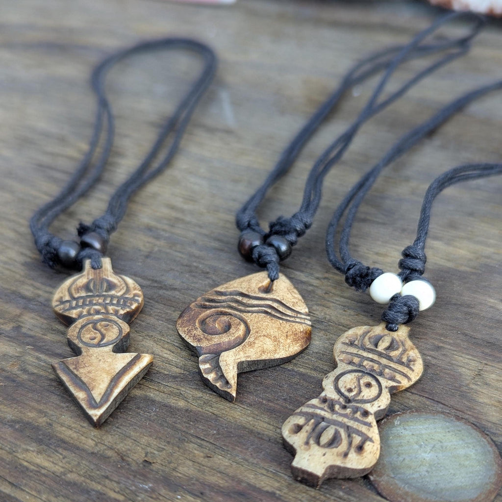 Tibetan Yak bone hand-carved Dorjee pendants (p6-043)