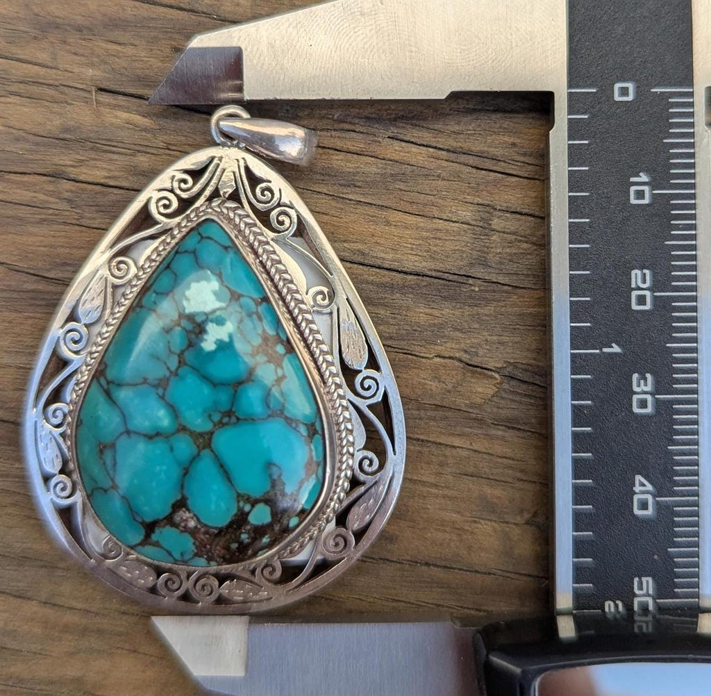 Vintage Sterling Silver Tibetan Medallion Pendant Collection with Turquoise Gemstone (p7-023)