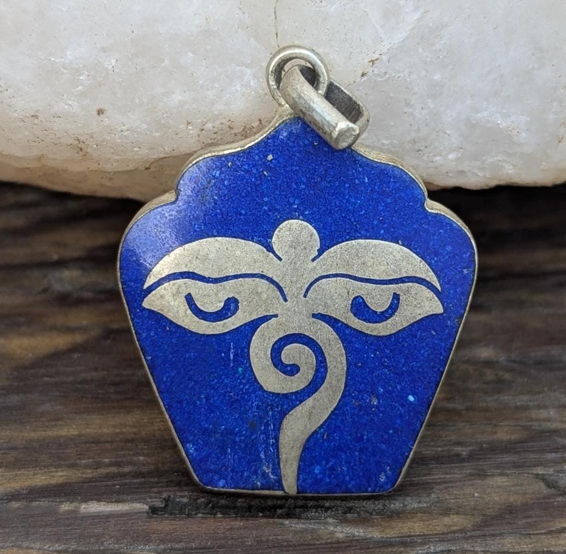 Handmade Tibetan Sterling Silver Lapis Lazuli Pendant with Coral