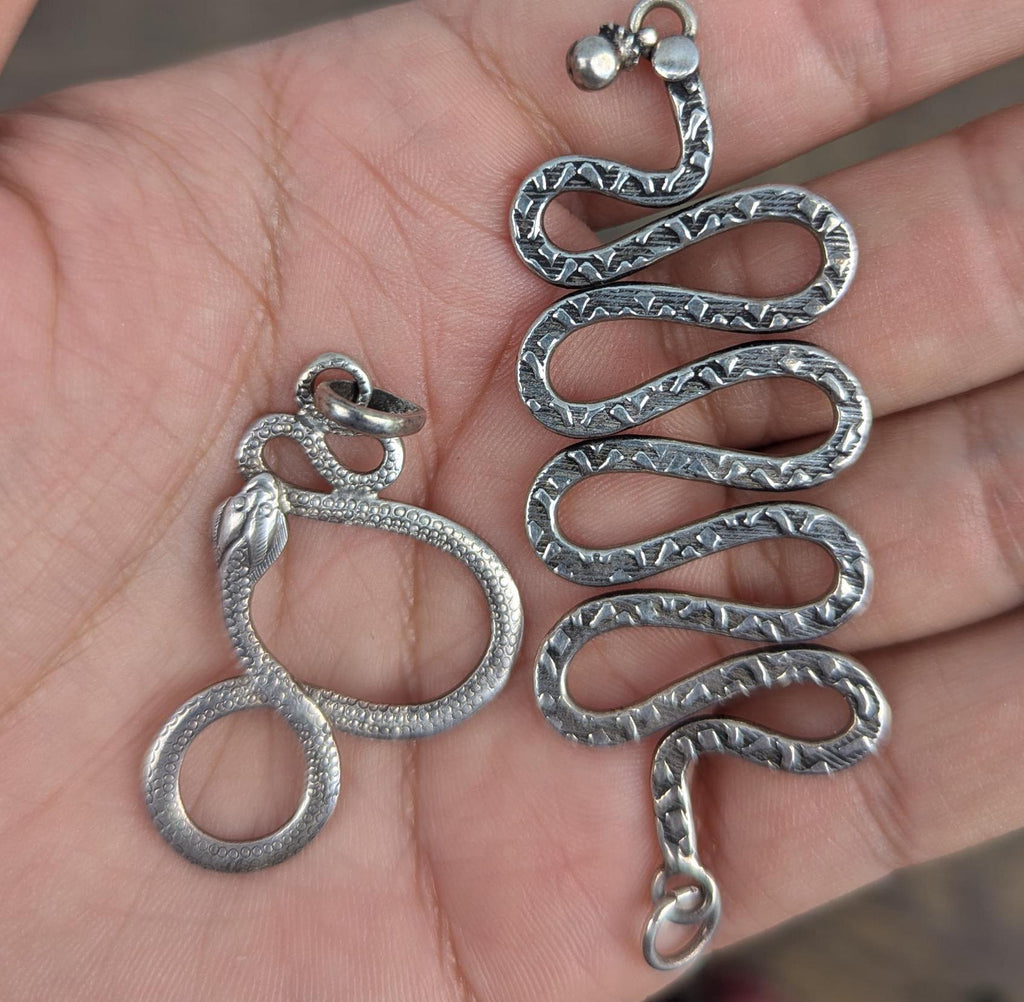 Handmade sterling silver serpent pendant collection (p7-039)
