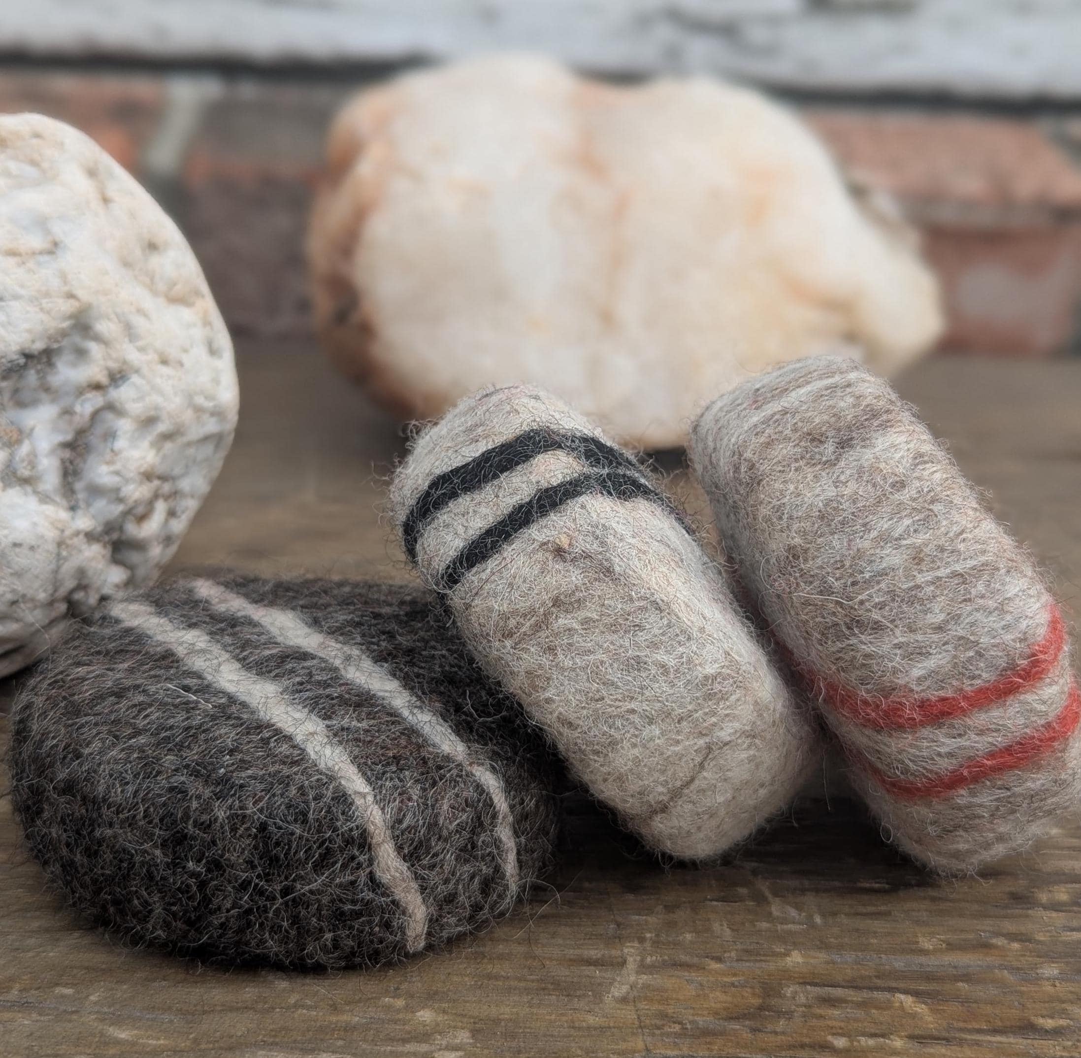 Organic Felted Soap Collection: Yak Butter, Rock Salt, Black Salt