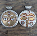 Handmade Tibetan Buddhist Pendant – Conch Shell, Wisdom Eyes Motif