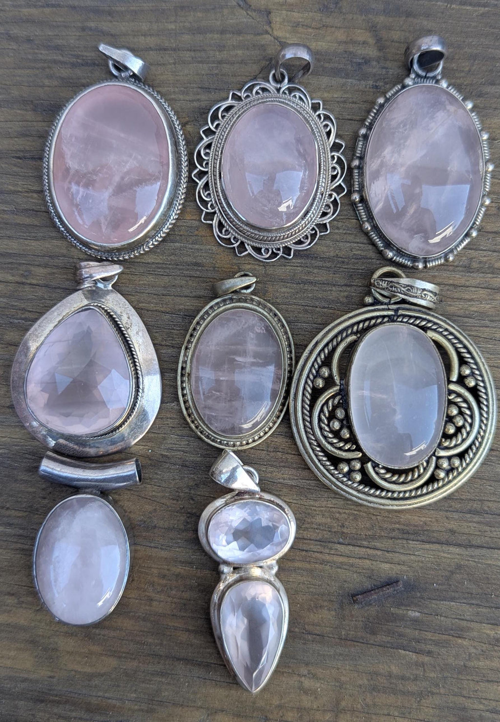 Sterling Silver Rose Quartz Pendant Collection