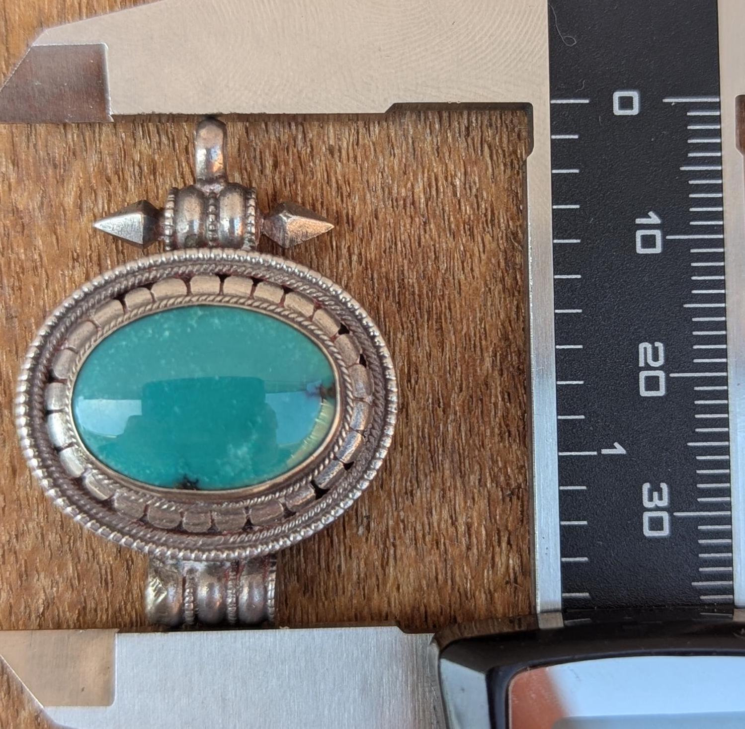 Tibetan Handmade Sterling silver Pendant Collection Featuring Turquoise Gemstone (p7-057)