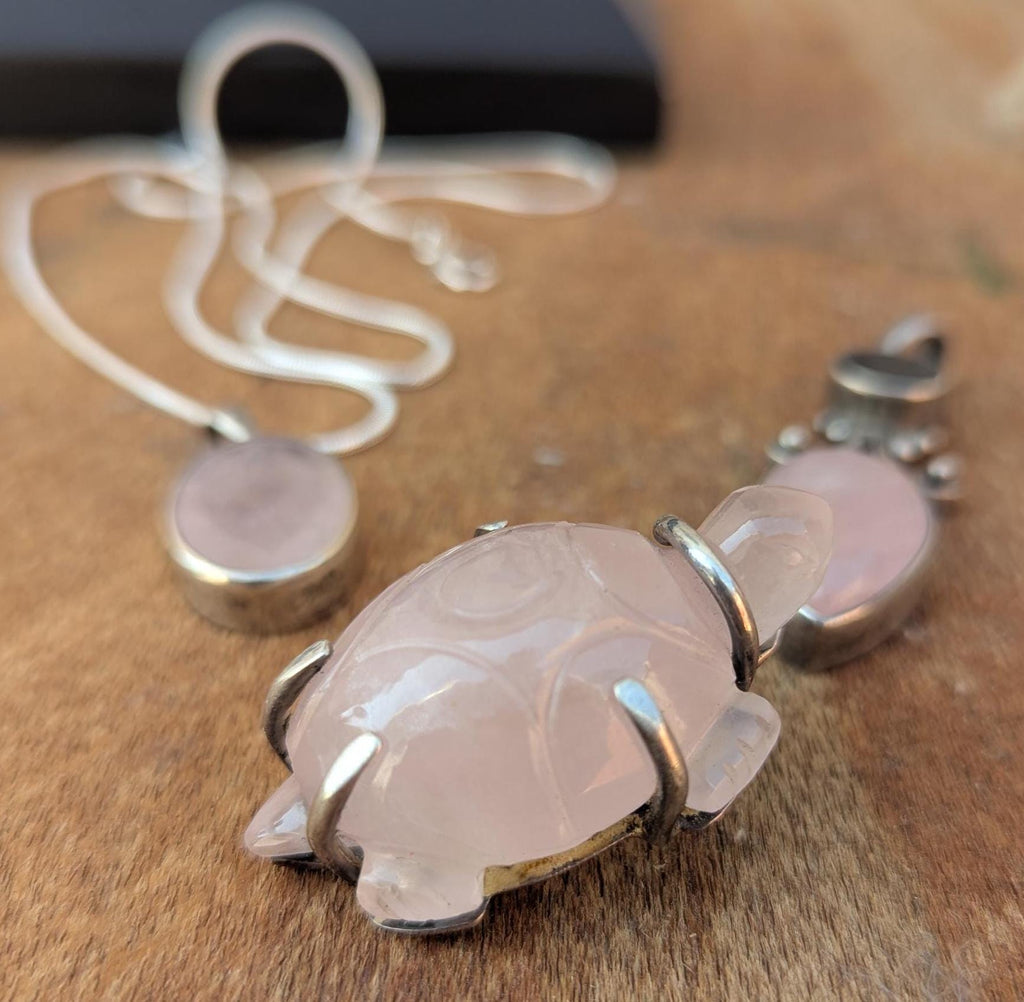 Unique sterling silver pendant collection with Rose Quartz and Ruby gemstone (p7-058)