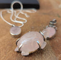 Unique sterling silver pendant collection with Rose Quartz and Ruby gemstone (p7-058)
