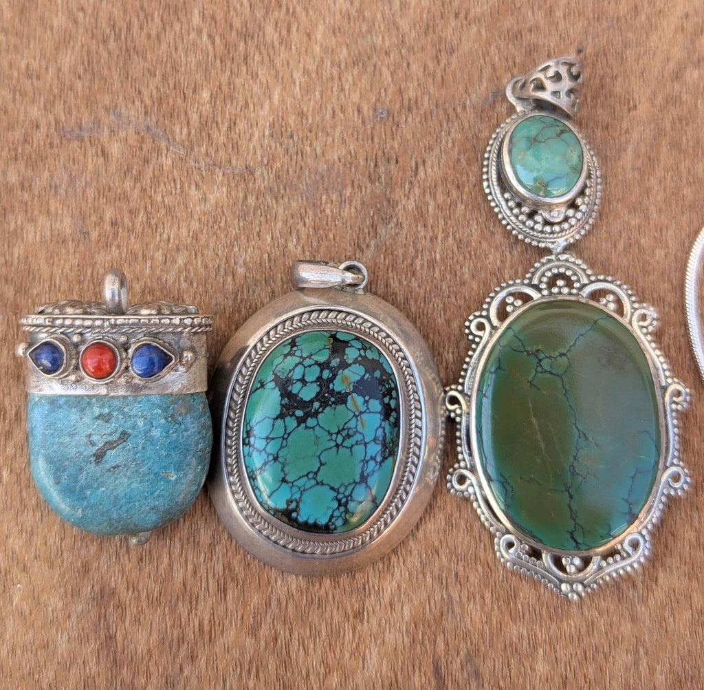 Sterling silver with Natural Turquoise pendant collection (p7-059)