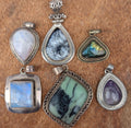 Vintage sterling silver and brass with unique gemstones collection (p7-067)