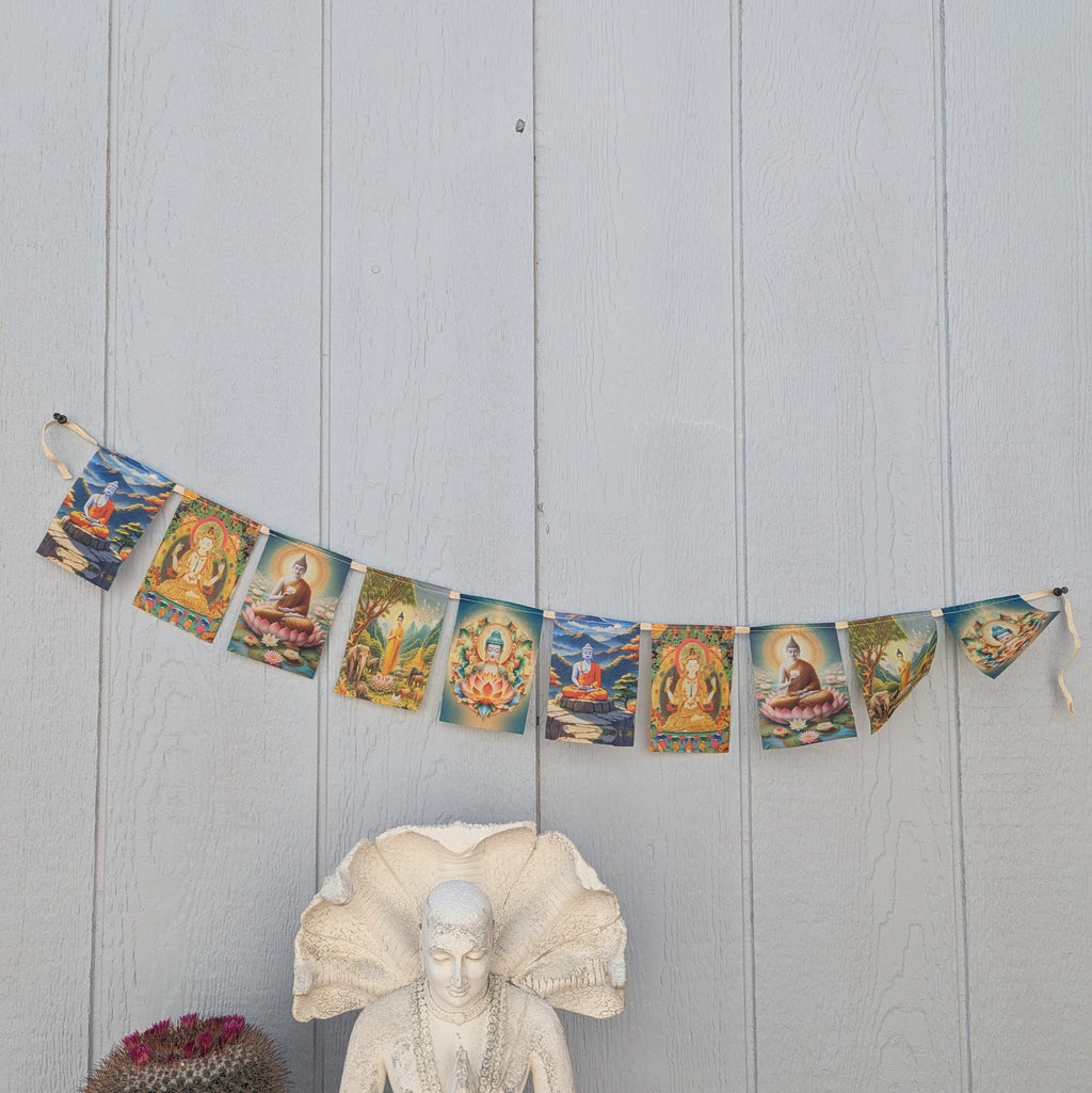 Mini Buddha Cloth Prayer Flags: Tibetan-Inspired Home Decor