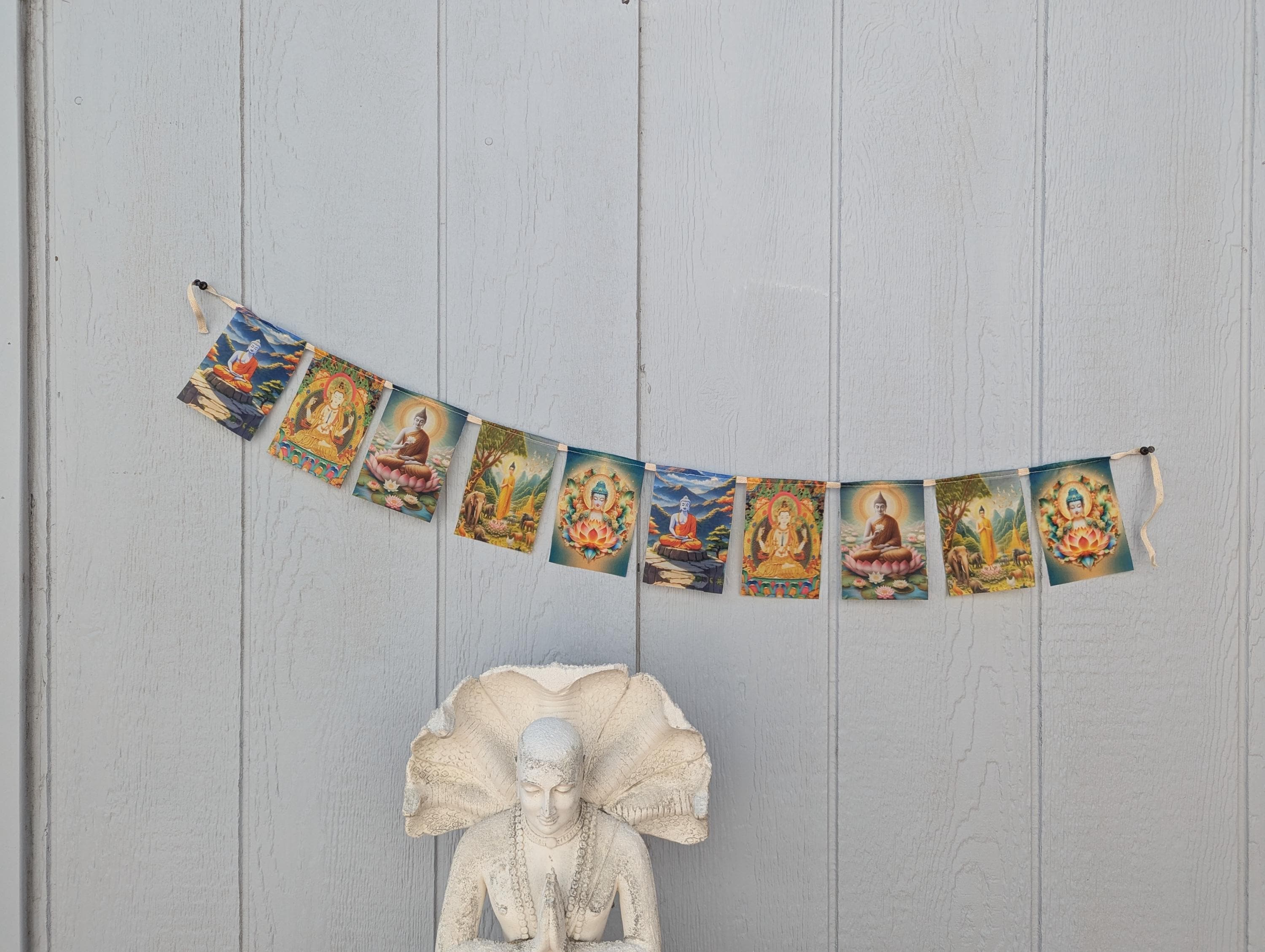 Mini Buddha Cloth Prayer Flags: Tibetan-Inspired Home Decor