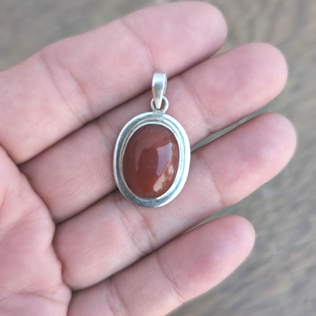 P3/8- Silver Red Carnelian Pendant (T12-008)