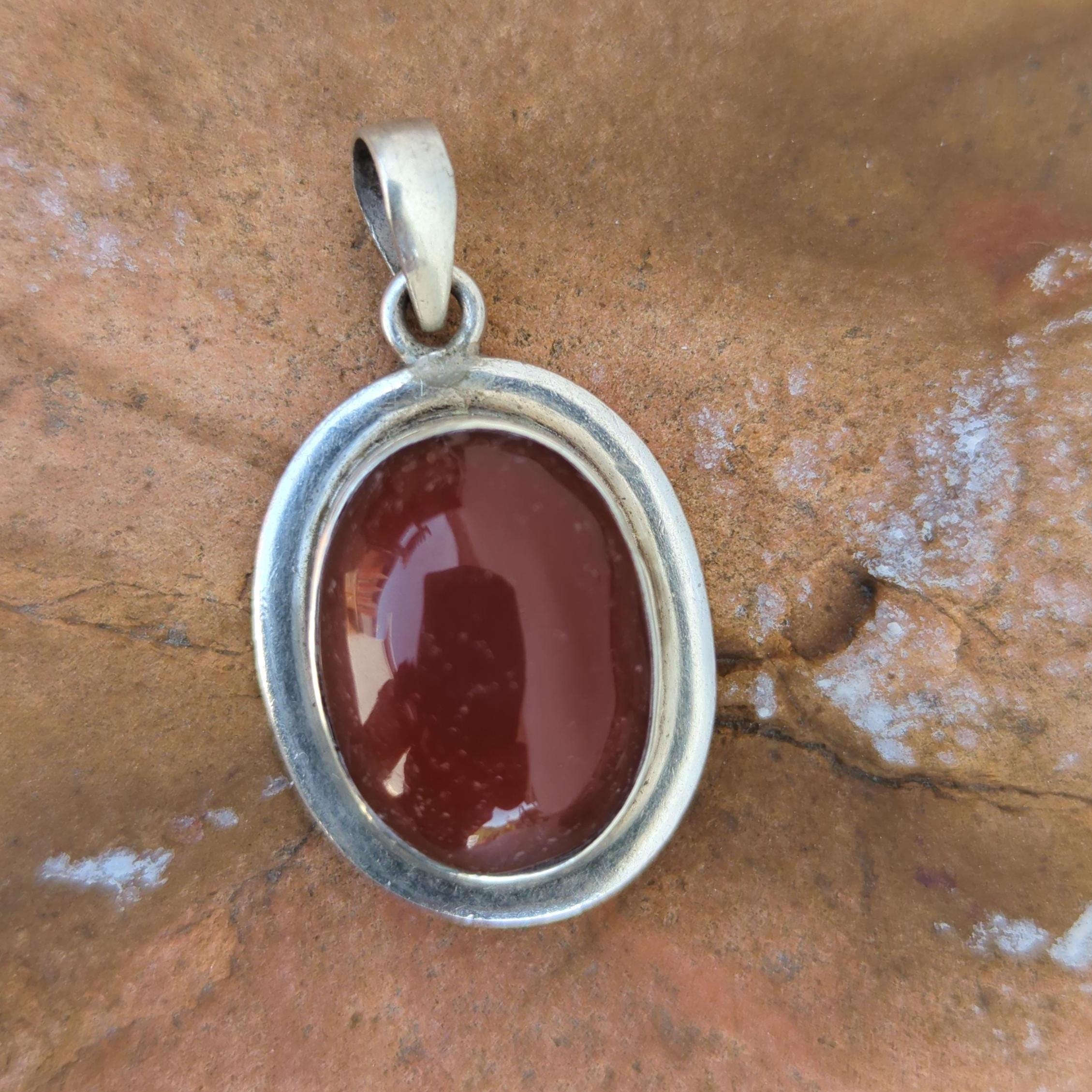 P3/8- Silver Red Carnelian Pendant (T12-008)