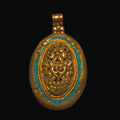 PE109 Tibetan Pendant Handmade in Nepal, this auspicious Buddhist pendant is a good luck charm.