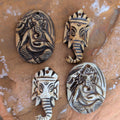 Hand Carved Yak Bone Ganesh Pendant, Ethnic Sacred Art