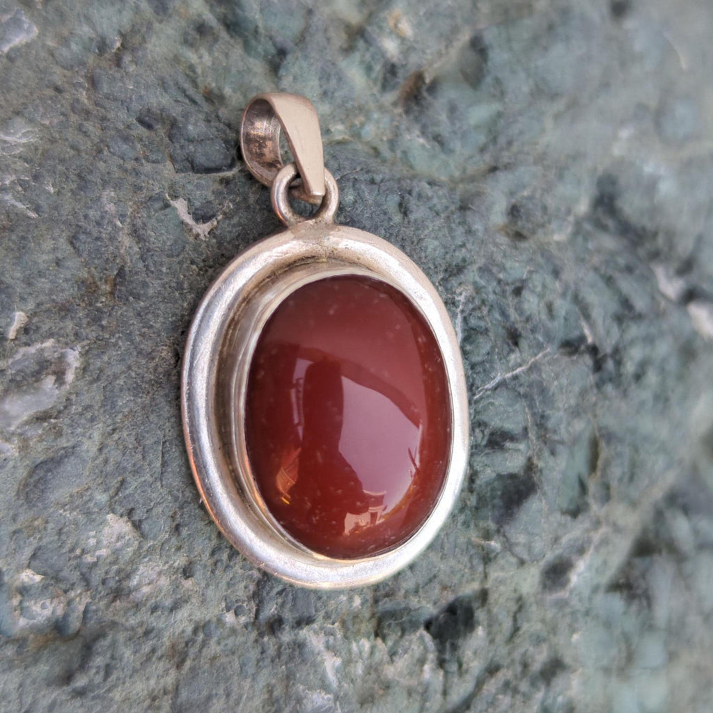 P3/8- Silver Red Carnelian Pendant (T12-008)