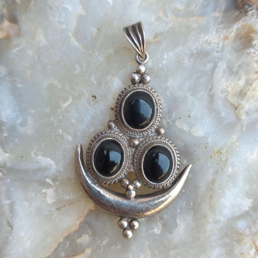 Handmade Garnet Sterling Silver Pendant with Star Charms P-7-040