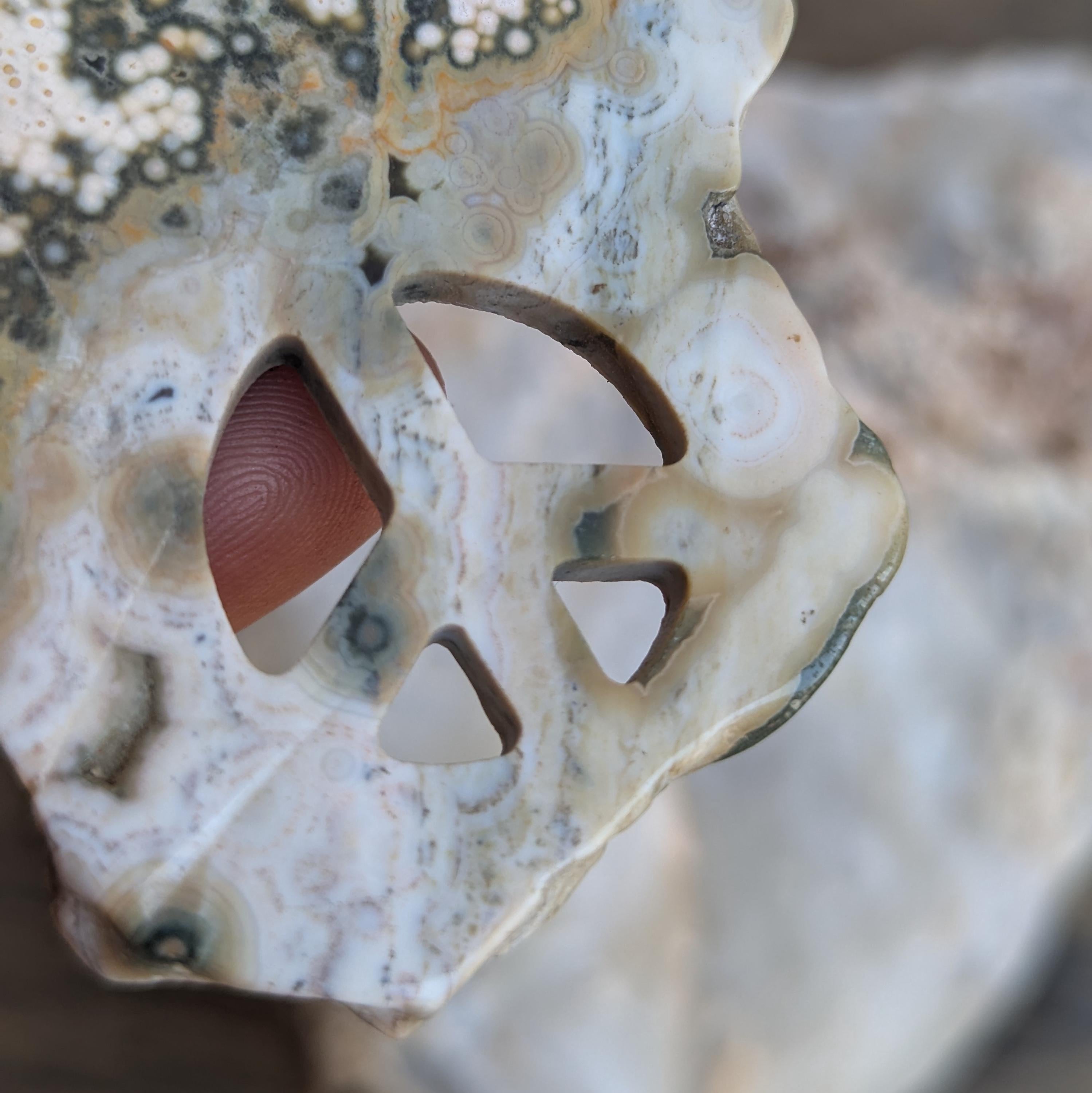 Jasper Peace Sign Carving: One-of-a-Kind Crystal Rock