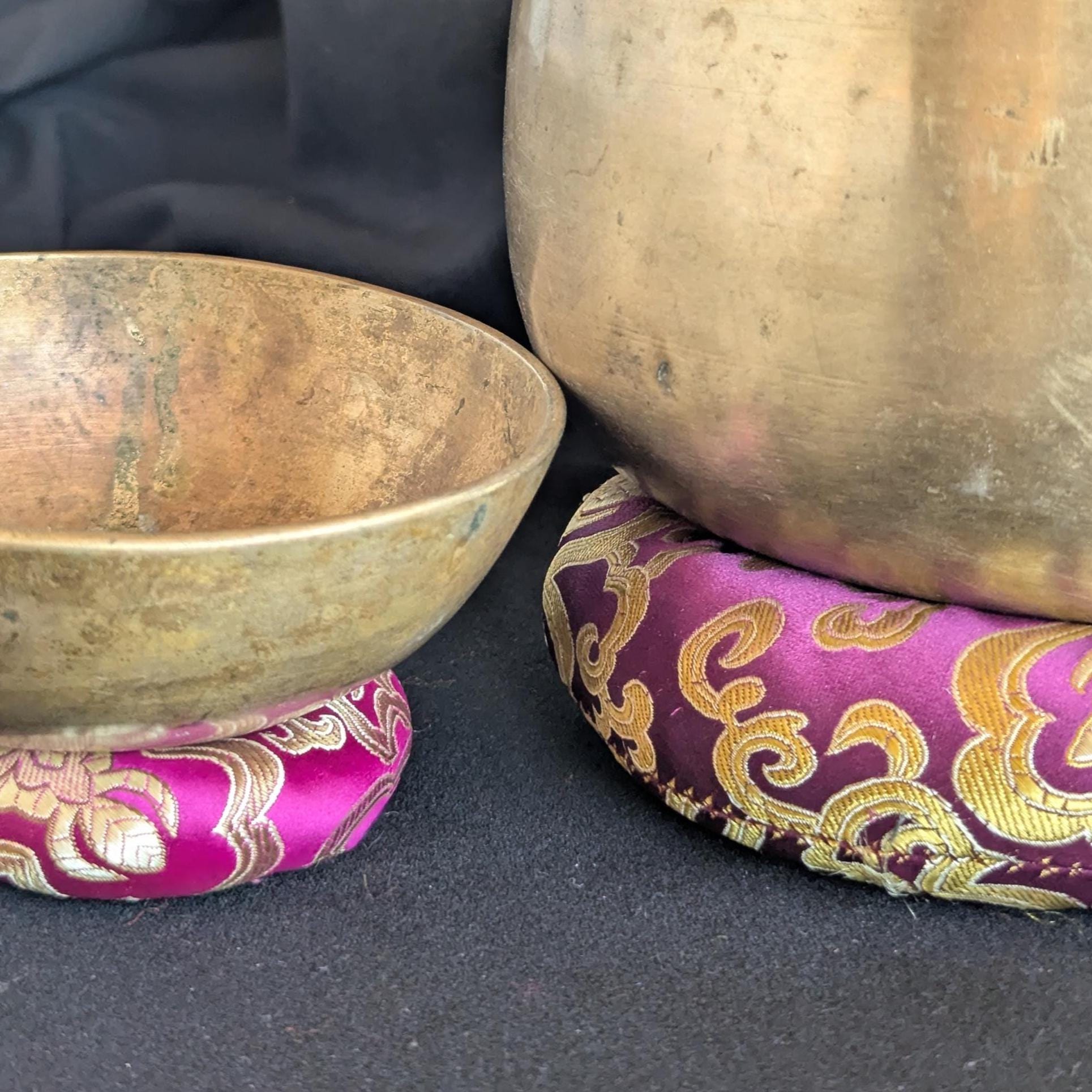 Handmade Silk Singing Bowl Cushion: Tibetan Ring Pillow