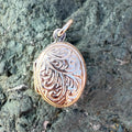 Floral Sterling Silver Locket Pendant, Black Onyx Gemstone