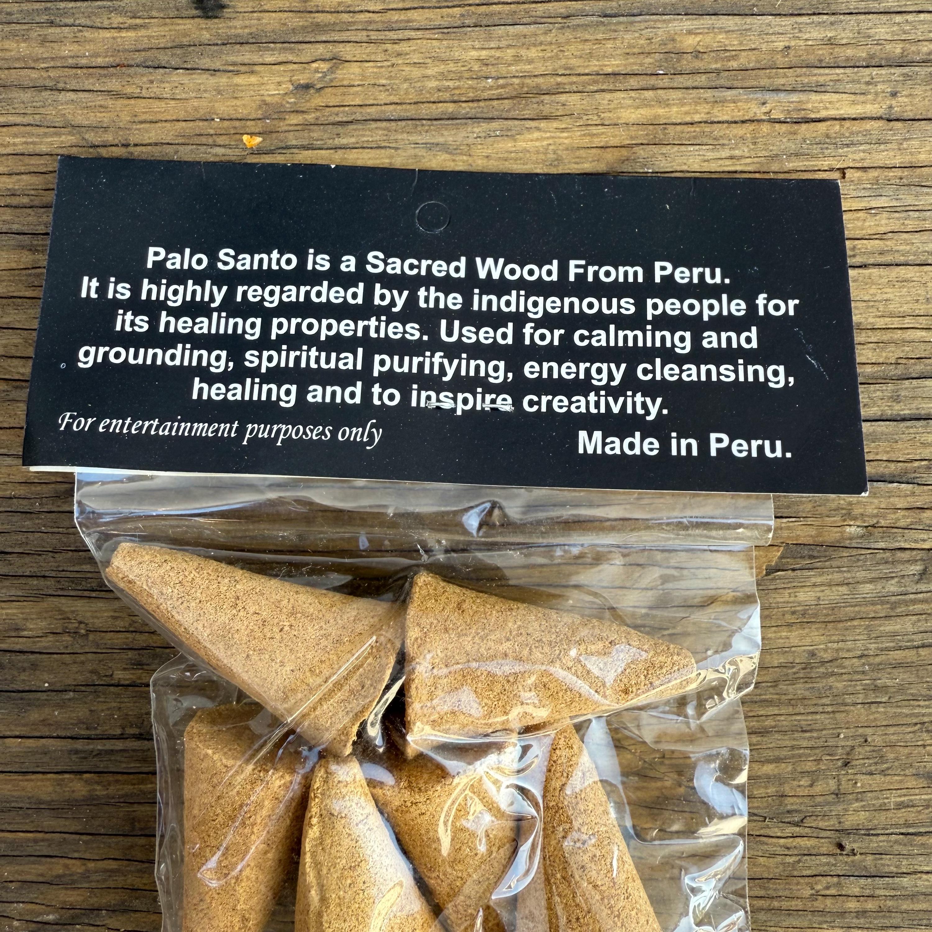 Palo Santo Incense Cones: Sacred Wood, Spiritual Cleanser (6 Cones)