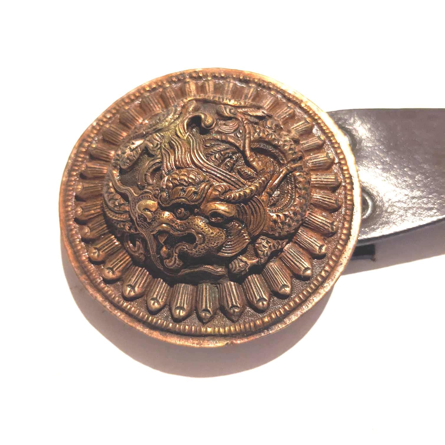 Exotic Tibetan copper Dragon Belt Buckle