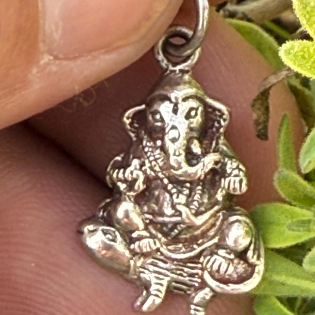 Sterling Silver Ganesha Pendant: Hindu God Shiva's Son ( P5 )