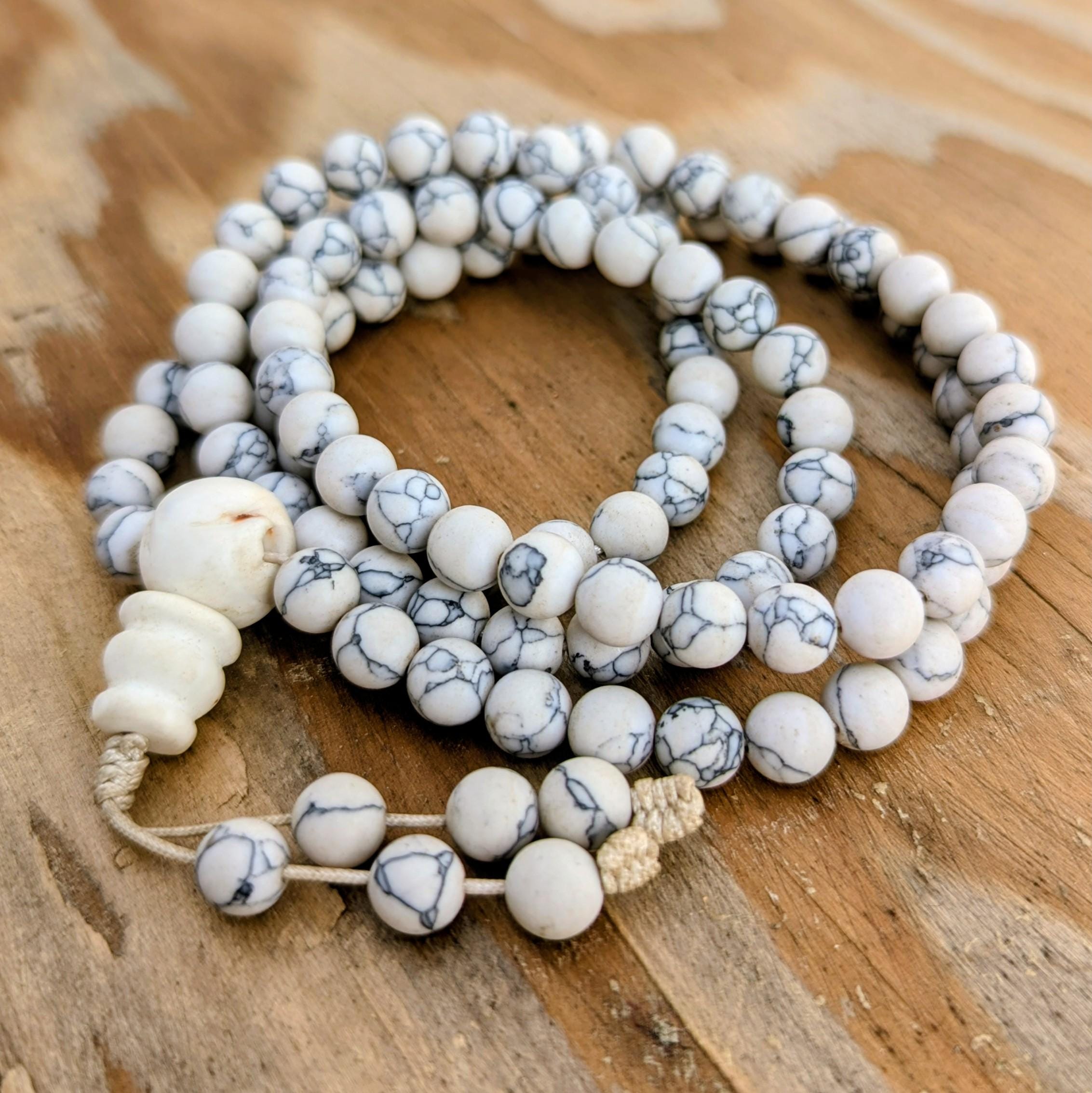 8mm custom-made Mala Necklace: 108 Prayer Beads, Indian Holly, Raktu seed mala