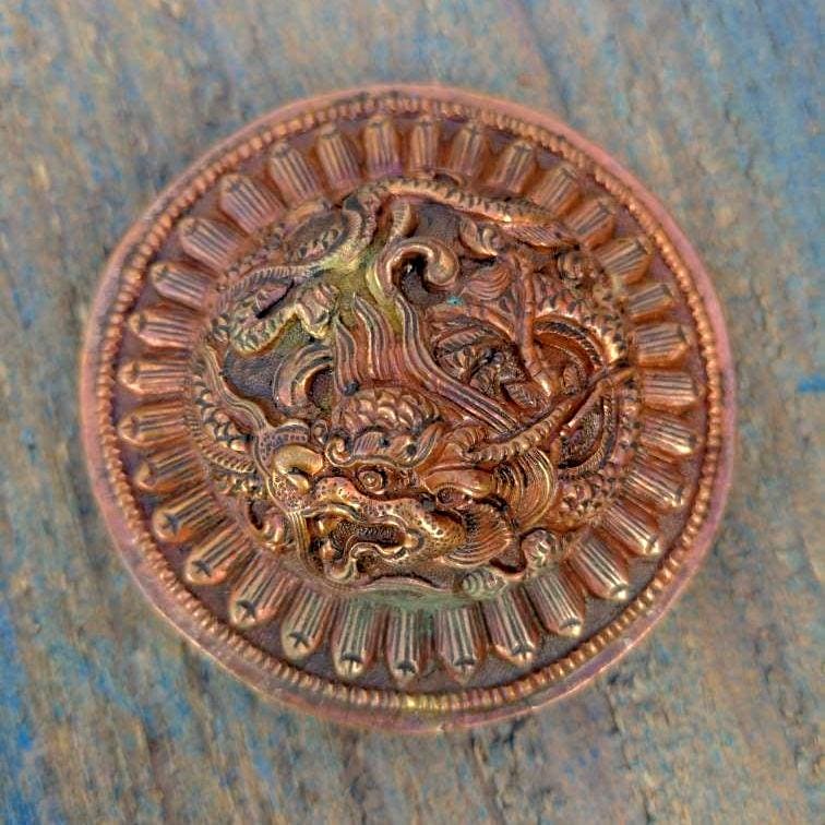 Exotic Tibetan copper Dragon Belt Buckle