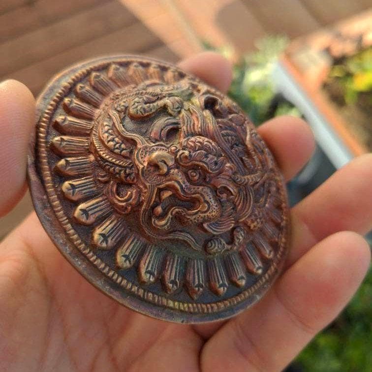 Exotic Tibetan copper Dragon Belt Buckle